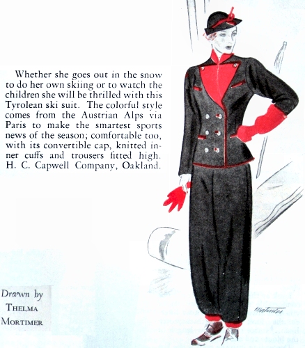 1936 Ski Suit Featured in January Woman's Home Companion