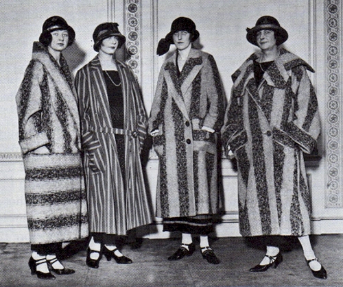 A British fashion photograph of motoring and sports coart, 1924, from The Language of Clothes, by Alison Lurie.