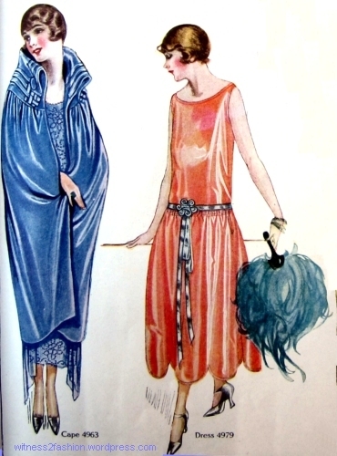 Butterick patterns 4979 (dress) and 4963 (cape.) February 1924, Delineator. 