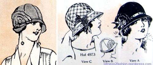 Butterick's cloche hat pattern No. 4973, for Ladies or Misses. Delineator, January 1924.