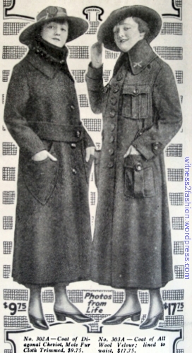 Two coats from the Hamilton catalog, Advertised in Ladies' Home Journal, Oct. 1917. 