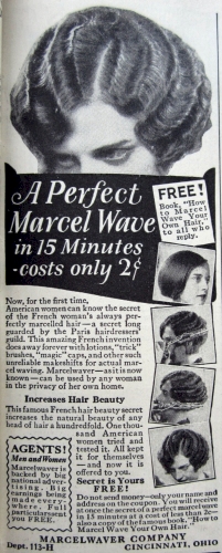 Ad for the Marcelwaver, Delineator, July 1928.