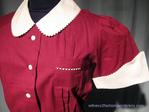 Small-scale rick-rack inserted in a 1930's waitress uniform.
