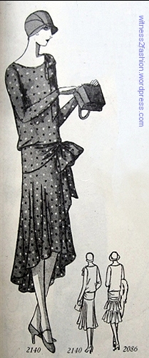 Afternoon dress, July 1928. Butterick pattern 2140, Delineator magazine.