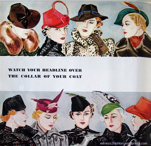 "Watch Your Headline over the Collar of Your Coat." Fashion advice from Ladies' Home Journal, Oct. 1936.