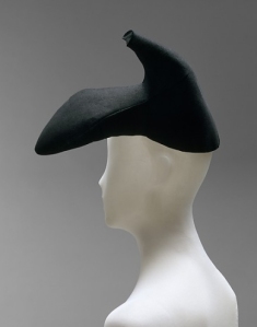 Schiaparelli Shoe hat, winter collection 1937-38. Photo courtesy of Metropolitan Museum.