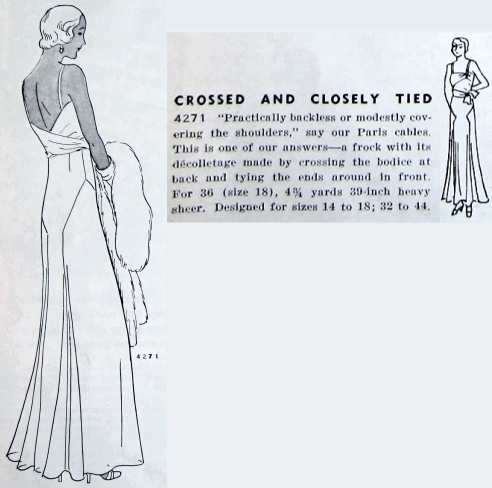 Butterick pattern 4271, "Crossed and tied." January 1932.