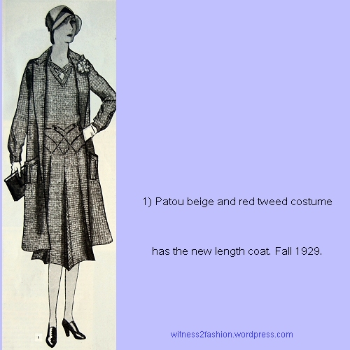Patou coat and dress, Delineator sketch, Nov. 1929.