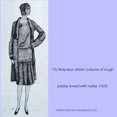 Costume by Molyneux, sketched for Delineator Nov. 1929 issue.