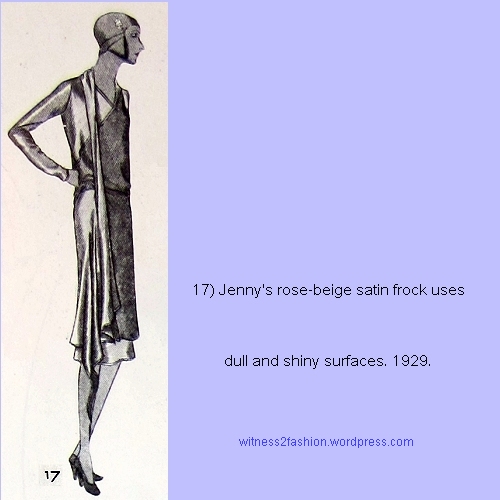 A satin dress by Jenny, sketched for Delineator,Nov. 1929.