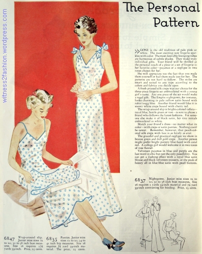 Companion Butterick patterns, Woman's Home Companion, Dec. 1936, p. 70.