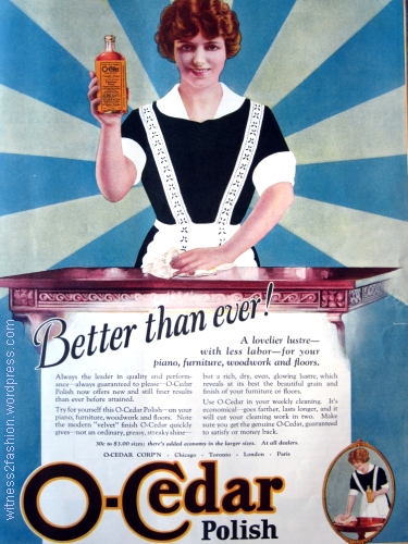 Ad for O Cedar furniture polish, June 1924. Delineator.