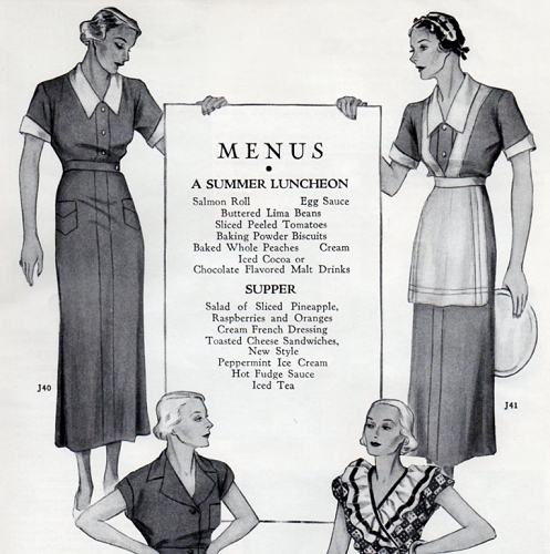 Maids' or waitresses' uniforms from the Berth Roberts catalog, Summer 1934.