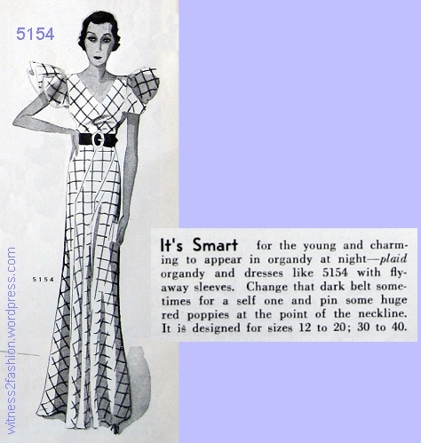 Butterick pattern 5154 as illustrated and described in Delineator, July 1933, 