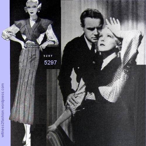 Butterick pattern 5297, Delineator, August 1933. Designed by Travis Banton for the Paramount movie Disgraced.