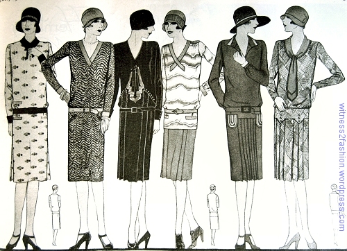 Print fabrics, Butterick patterns; Delineator, August 1928.