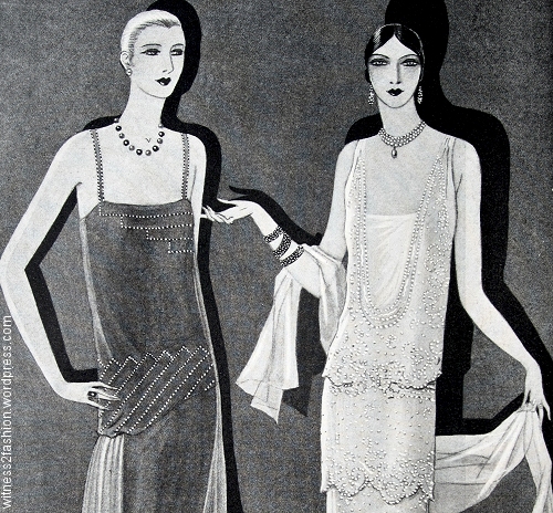 Gowns by Chanel and Patou. Delineator magazine, November 1926.