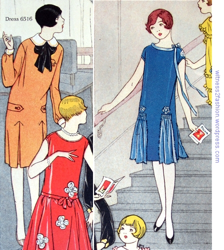 Two girls 15 or under. Butterick pattern illustrations from January 1926.