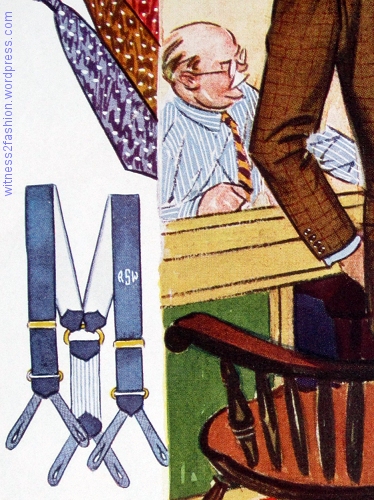 Monogrammed braces (suspenders.) 1933.