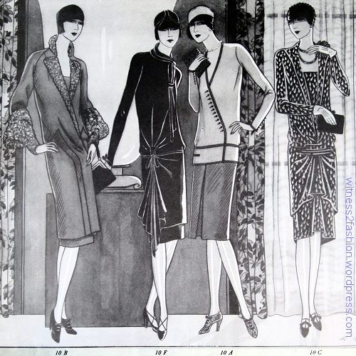 "Daytime Patterns of the Forecast Wardrobe," Butterick 10B, 10F, 10A and 10 C, Delineator, Jan. 1928