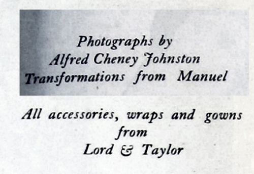 Credits for the "transformations" photo shoot.