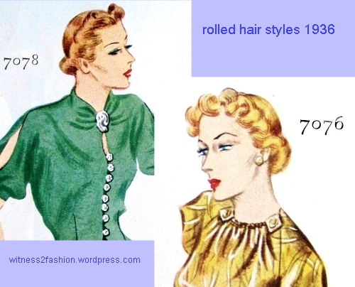 Rolled hair styles, Woman's Home Companion, Nov. 1936.