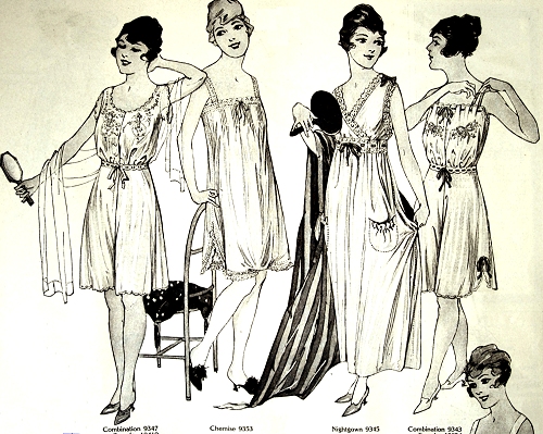Butterick patterns for ladies' underwear, Delineator, August 1917.