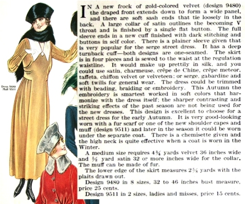 Details of Butterick dress 9480. From 1917.