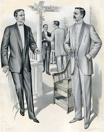 Evening dress for men, 1909-1910. Met Museum Costume Plate.