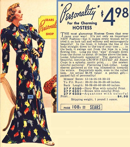 dress with back zipper date 1938 1930s