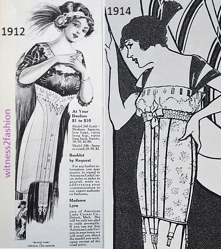 corset changes 1912 to 1914 1910s foundation garments girdles