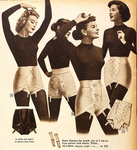 Open Bottom 1950s style Suspender Girdle